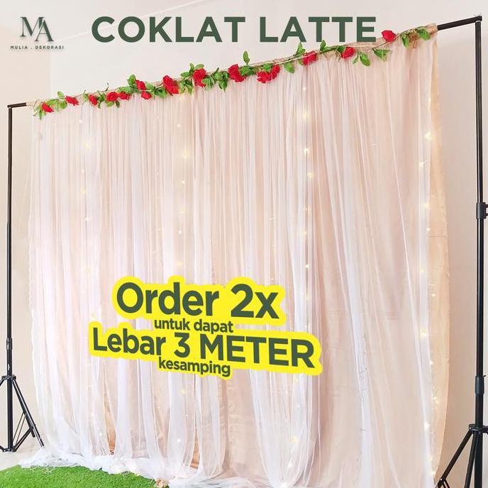 Perstarakyat- Kain Dekorasi Backdrop Tiang Abutai Tile Sudah Dijahit Lamaran Nikahan