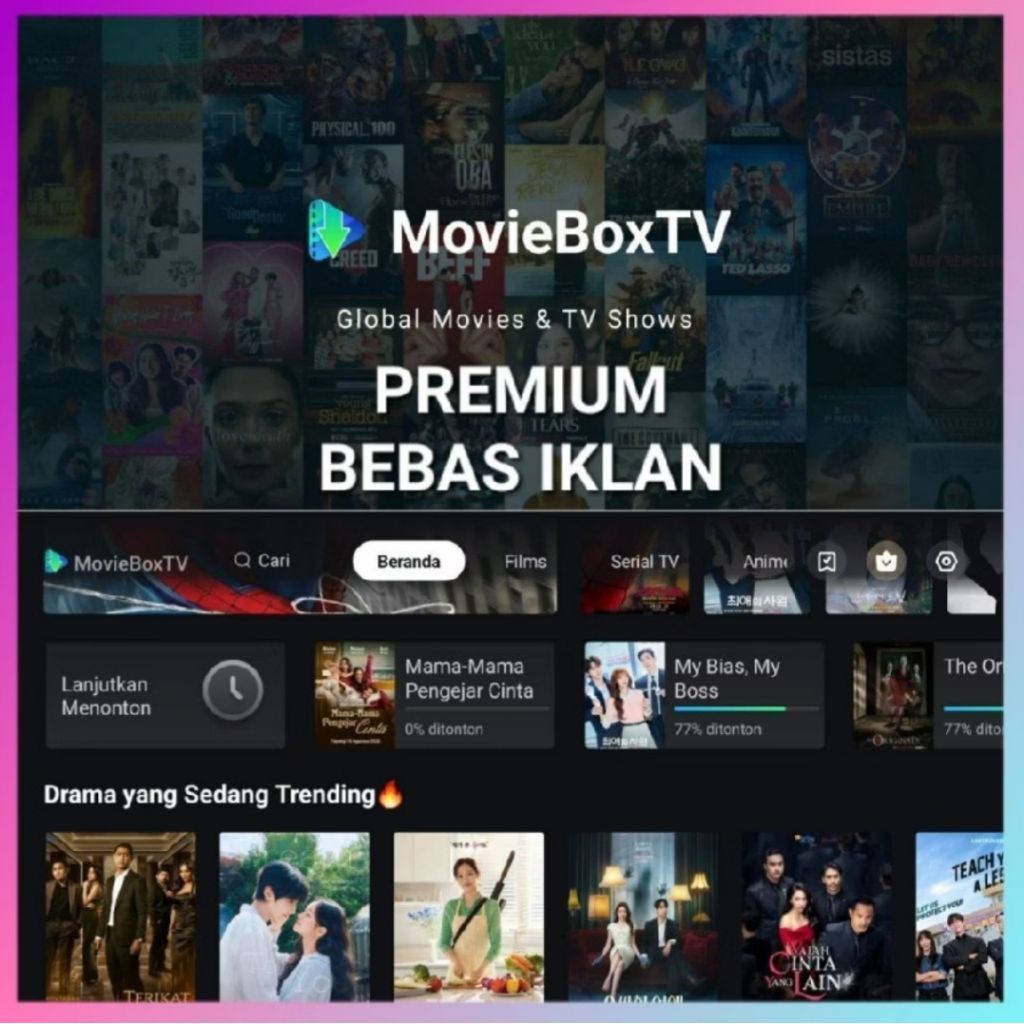 MovieboxTV Premium aplikasi nnton film bebas iklan, dantanpa Log-inn