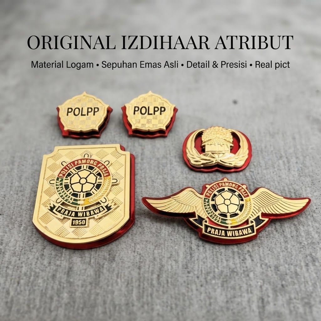 PIN ATRIBUT POLPP SATPOL PP WING POLPP / PIN KORPRI / MONOGRAM POLPP / KEWENANGAN POLPP