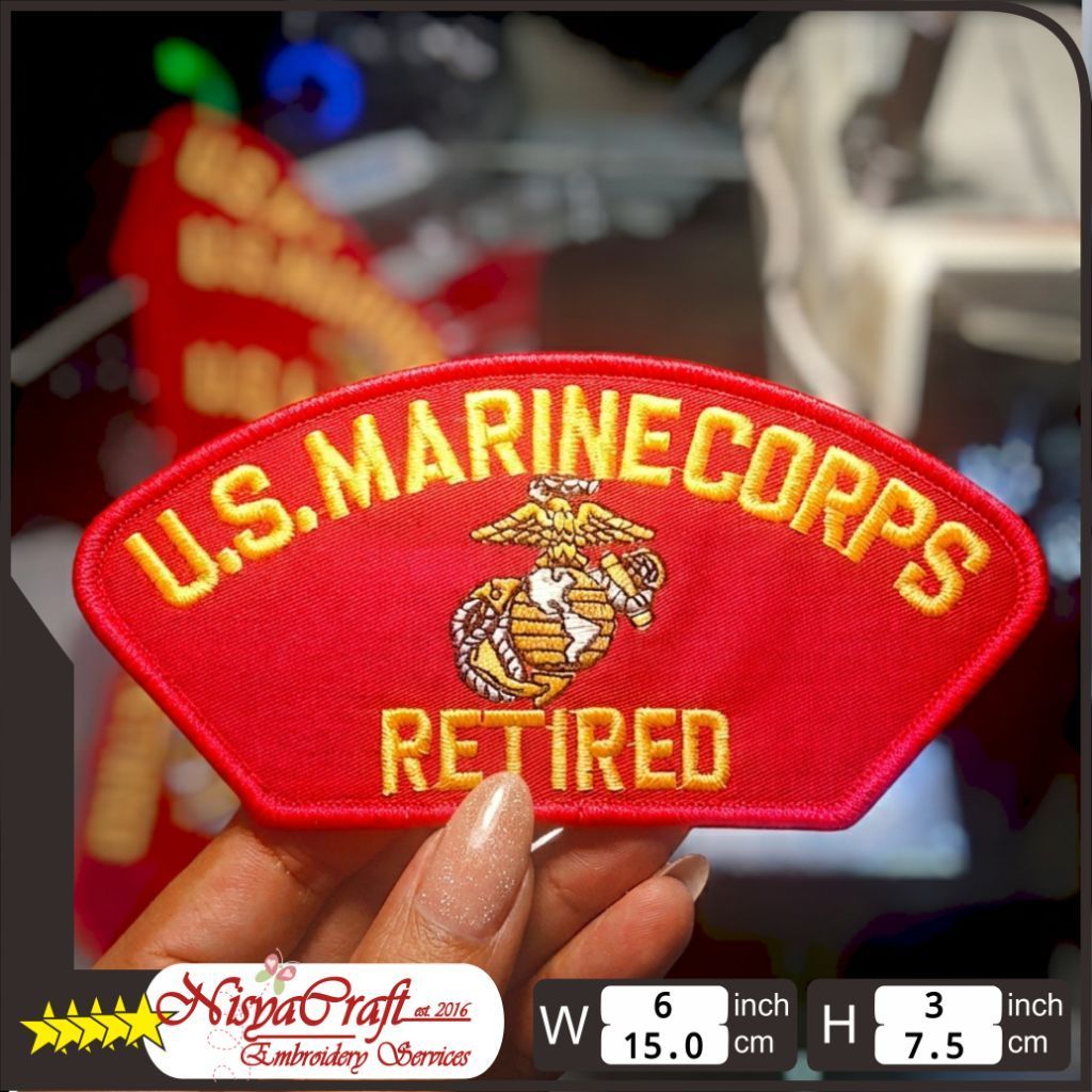 NCEP0104-0054 USMC US Marine Corps Retired | Hat Cap | Best quality merrow edge Patch Bordir