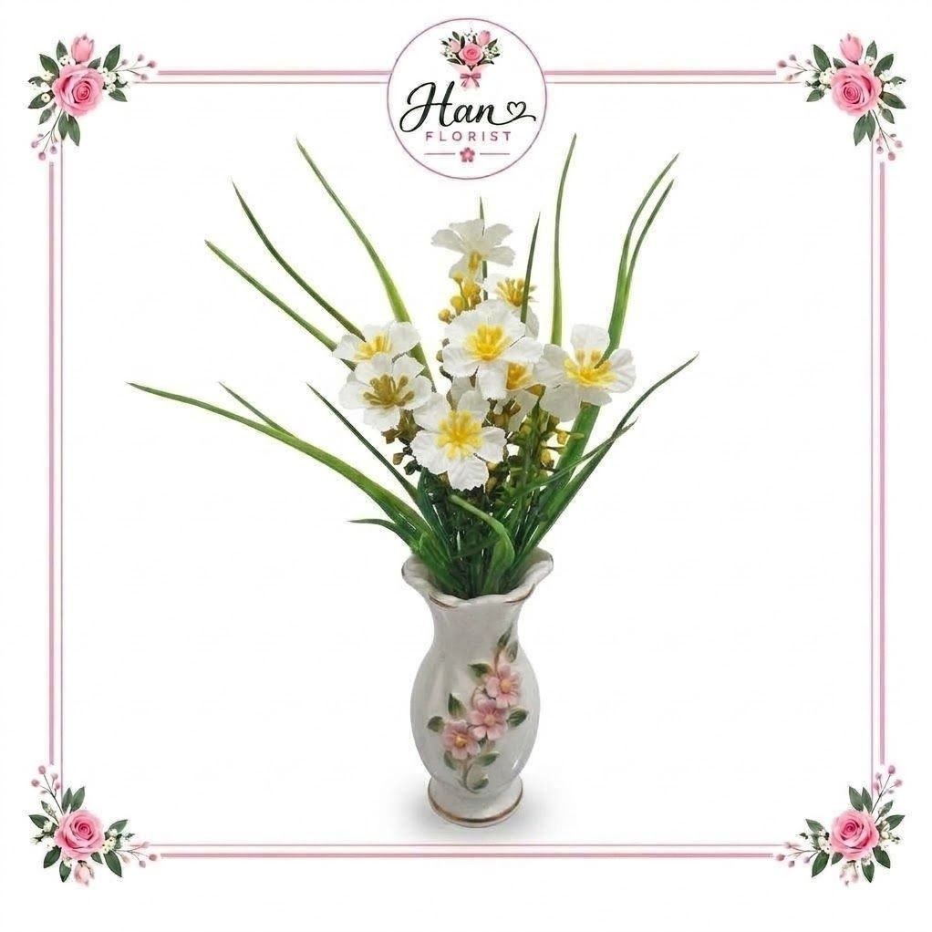 Bunga plastik / Kain Asoka mix Rumput Artificial