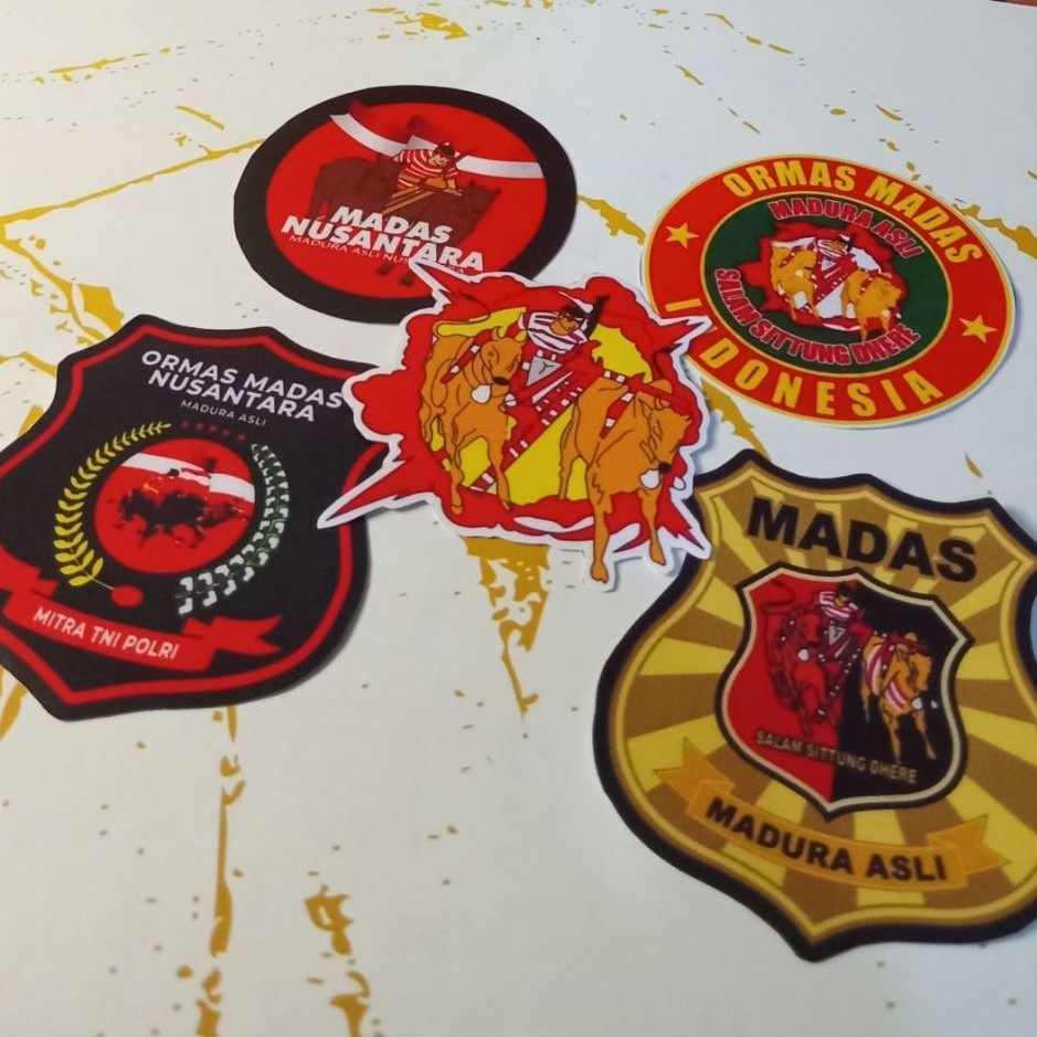 1set 5pcs Stiker Madas Madura Asli/Stiker Ormas Madas/Stiker Ormas Madura Asli 5pcs