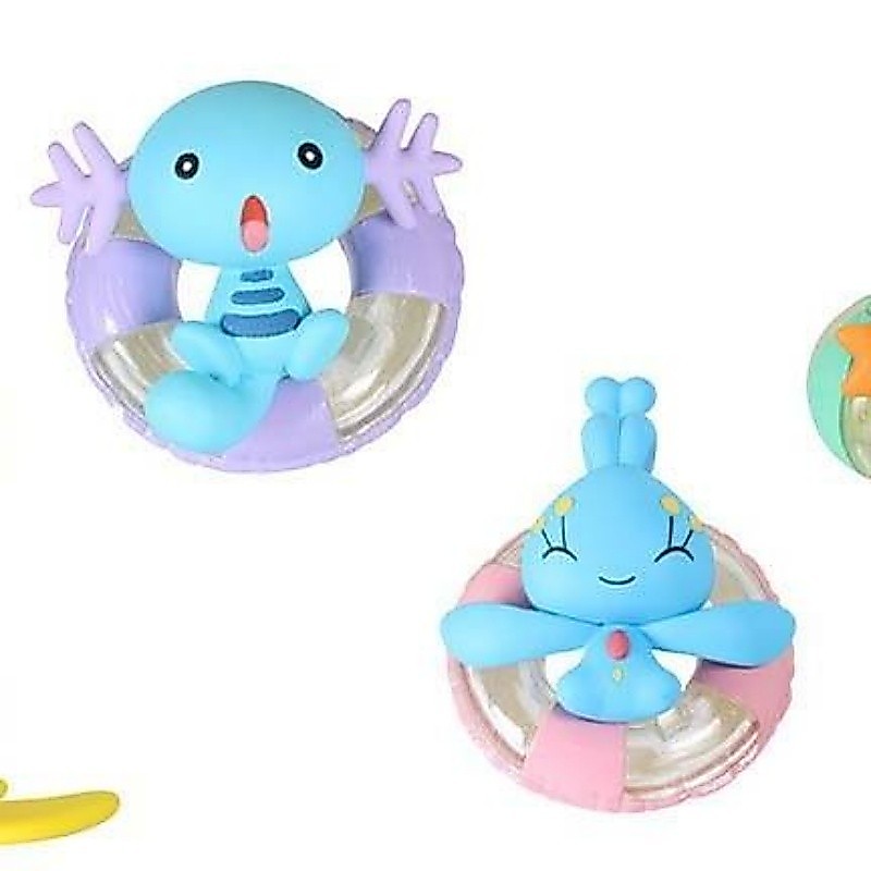 Takara Tomy Pokemon Figure Gira Gira Sunshine 5 Alolan Raichu Wooper Mudkip Summer Swimming