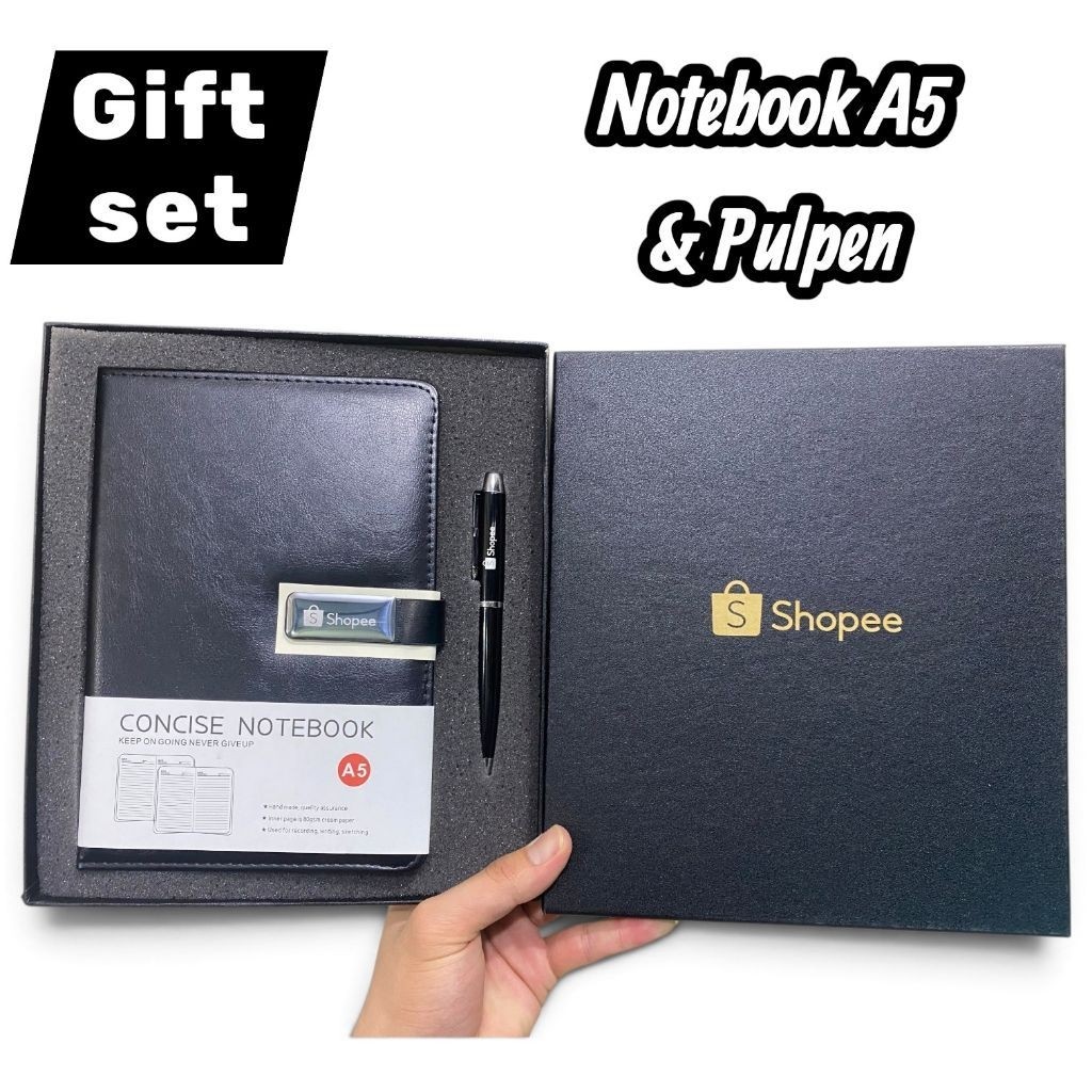 Paketan Gift Set (Notebook A5 - Pulpen) Souvenir Gift Custom