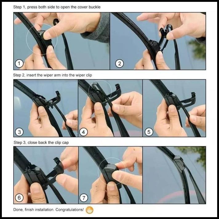 HOT DEAL WIPER BLADE FRAMELESS MOBIL MITSUBISHI COLT T120 SS SEPASANG 2 PCS 16" & 16" PEMBERSIH KACA