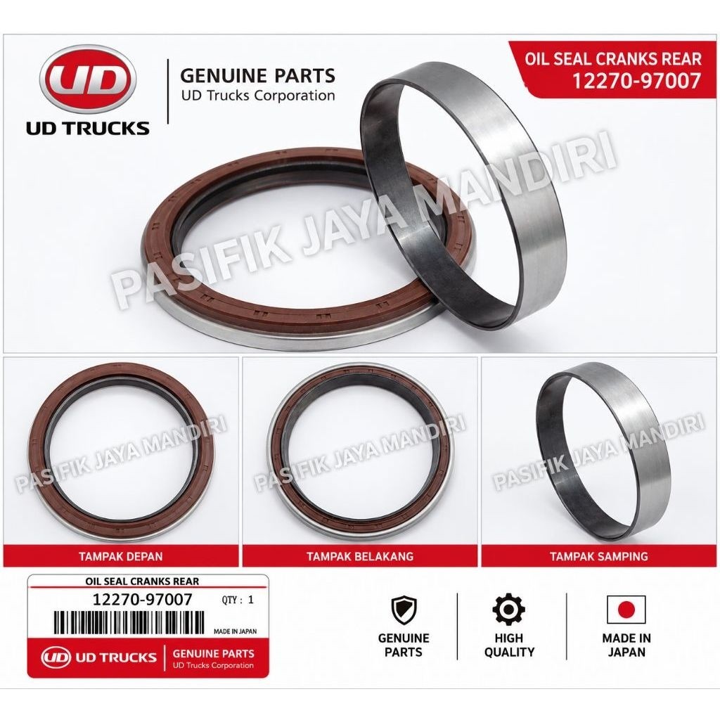 OIL SEAL CRANKSHAFT REAR BELAKANG RR NISSAN CWB UD TRUCK RF8 CWB520. 12270-97007.