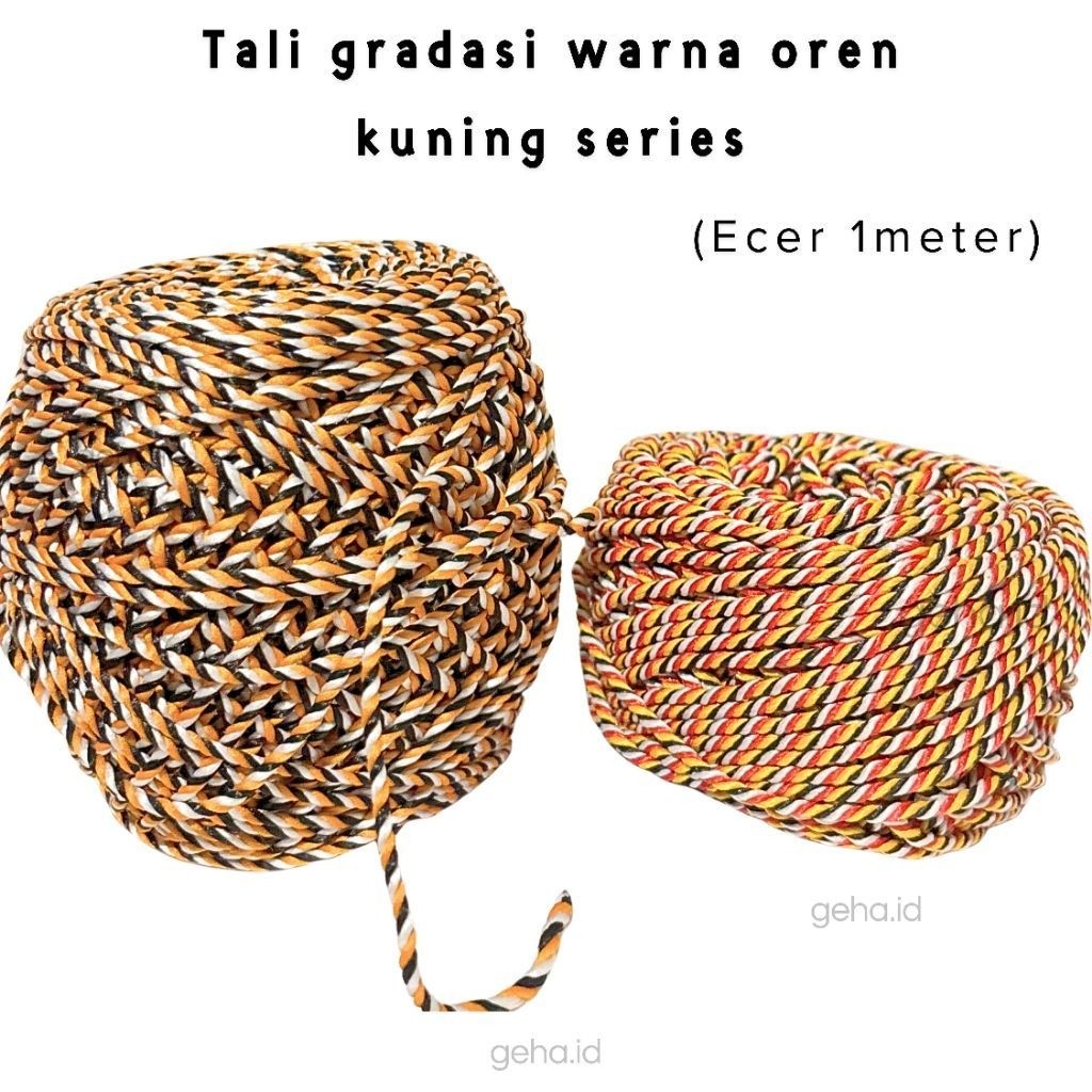 Tali Tridatu 1.5mm & 2mm | Tali Tridatu Gradasi DIY Handmade Ecer 1 Meter