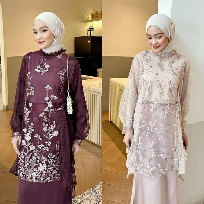 New- Zemira Tunik Brukat / Tunik Brukat / Outer Brukat / Outer Tile Garden