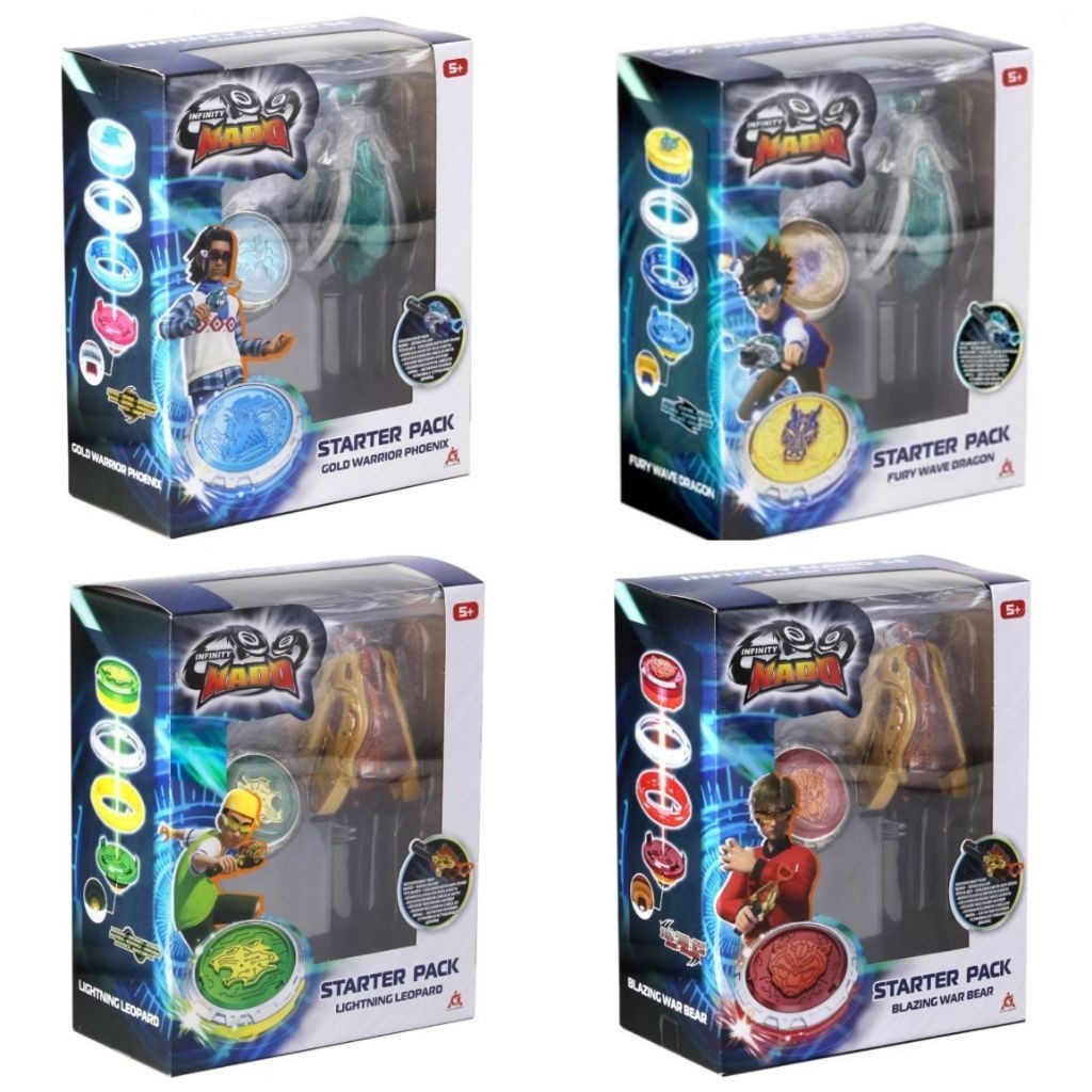Beyblade Nado Stater Pack Mainan Gasing Spinning Games Fury Wave Dragon Gold Warrior Phoenix Lightni