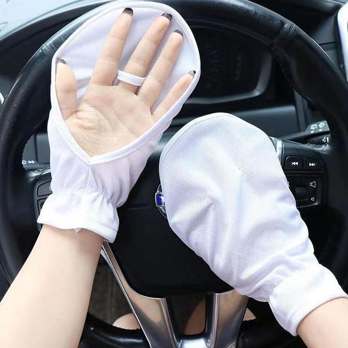 BEAUTY KENDARI Sarung Tangan Motor Mobil Anti UV Surya Es Sutra UPF 50 pelindung matahari sarung tan