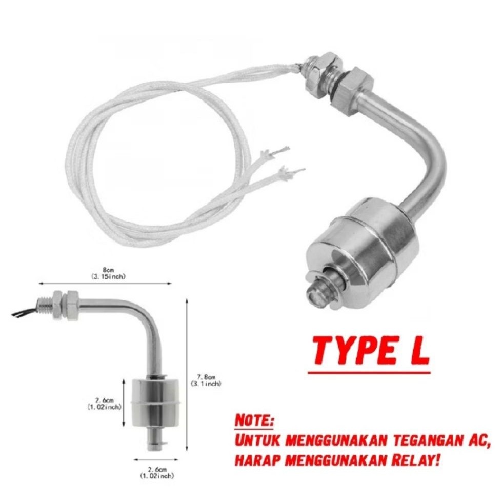 Sensor Ketinggian Air / Float Switch Stainless Steel Water