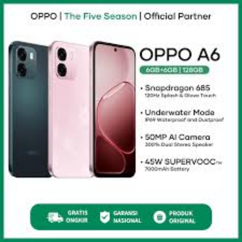 HP OPPO A6 Pro 5G 8/256GB RAM 8GB+8GB Extended ROM 256GB OPPO Terbaru 2025 Garansi Resmi