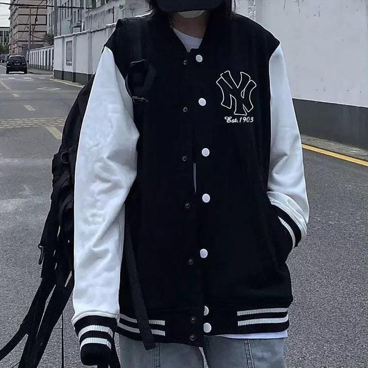 Free Ongkir Jaket Baseball Varsity Oversize - Ny 1903 Baseball - Korean Jacket Sporty