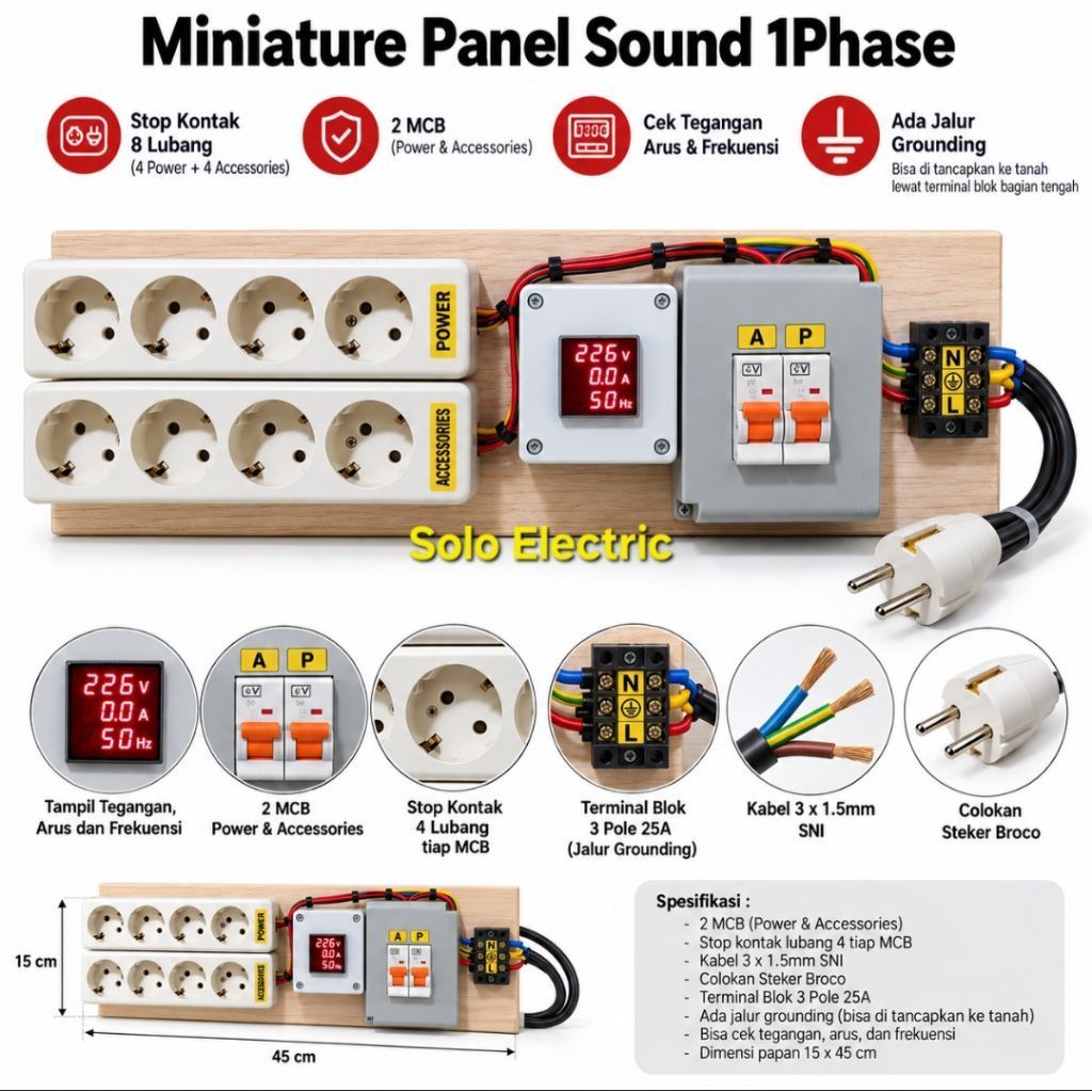 Panel Sound 1 Phase / Panel Listrik 1Phase 2 mcb