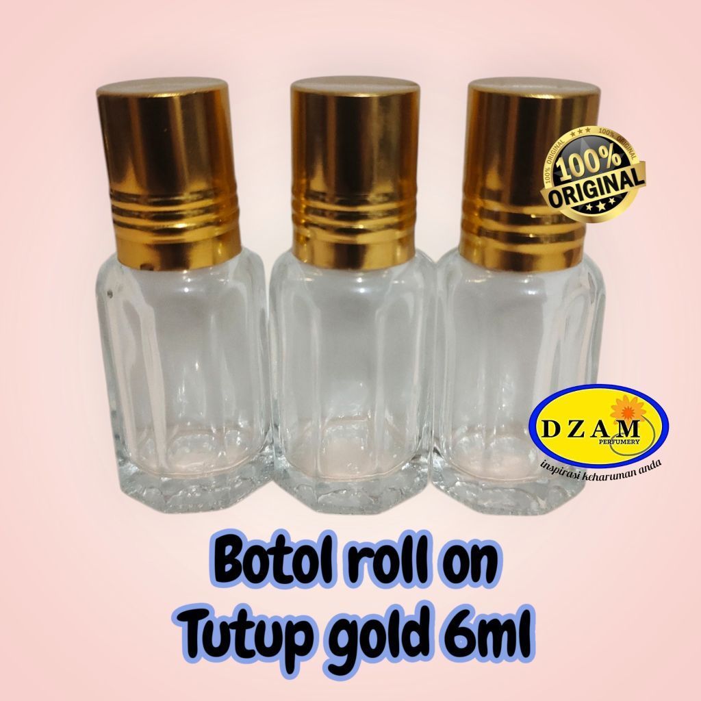 Botol roll on Al rehab tutup gold 6ml 1lusin.