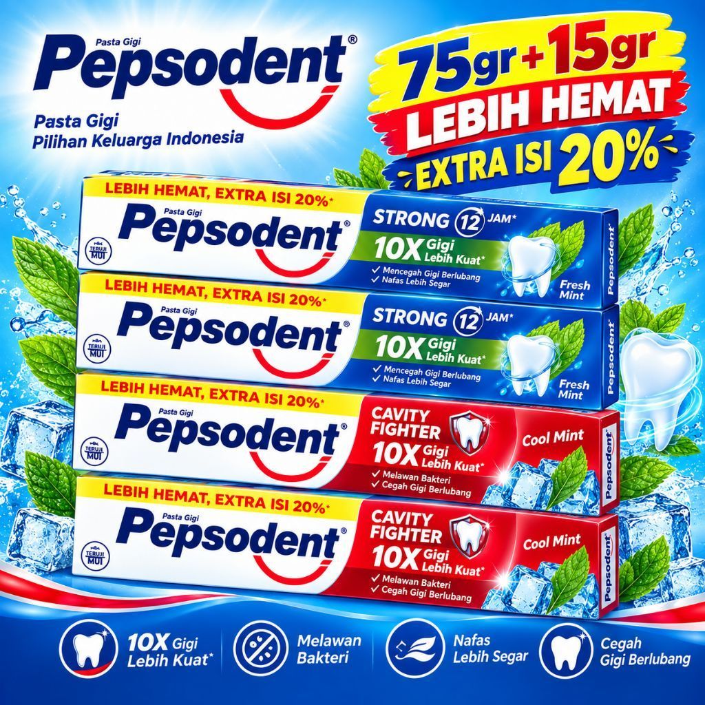 Pepsodent 75 Gr + 15 Gr Extra 20%