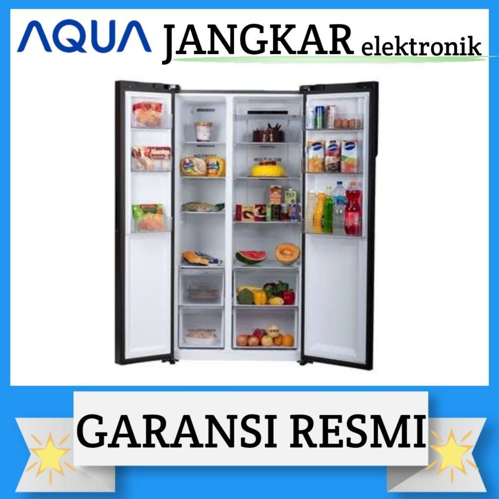 SIDE BY SIDE AQUA 2PINTU AQR-565IM(GB)/KULKAS AQUA 2PINTU AQR-565IM(GB) GARANSI RESMI