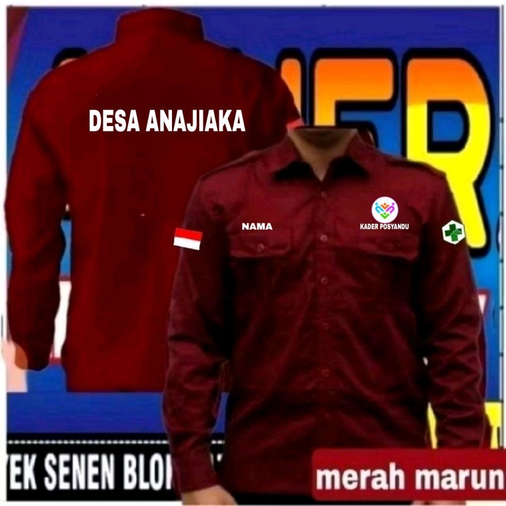 ready stok full bordir kemeja kader posyandu baju kader posyandu seragam kader posyandu kemeja kerja