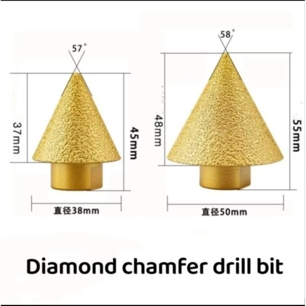 MATA BOR COUNTERSINK CHAMFER GRANIT DIAMOND MATA BOR GERINDA PELUBANG GRANIT KERAMIK 38MM 50MM