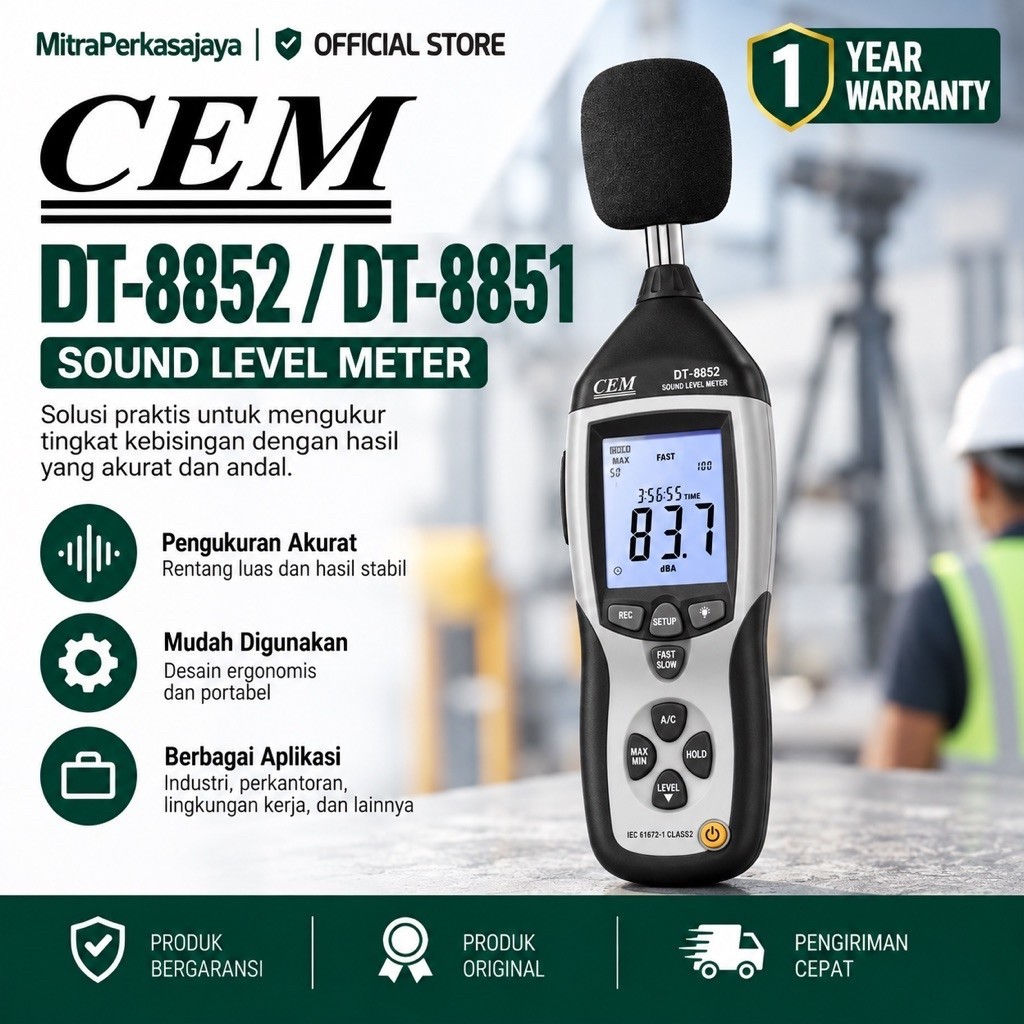 New CEM DT-8851 DT-8852 Professional Analog Decibel USB AC/DC Output 130db Digital Sound Level Meter