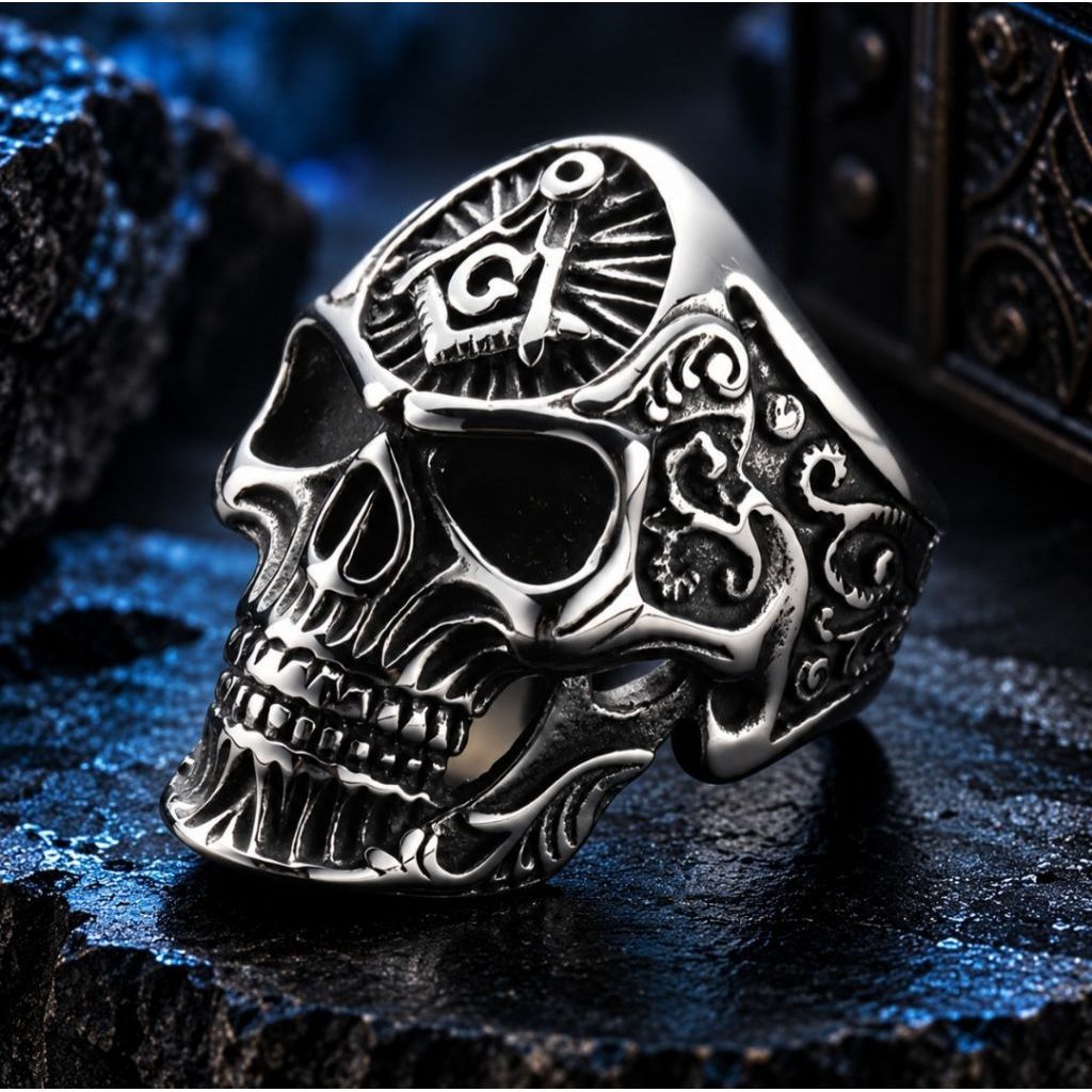 Ringskull Masonic | Cincin Tengkorak Gothic Masonic