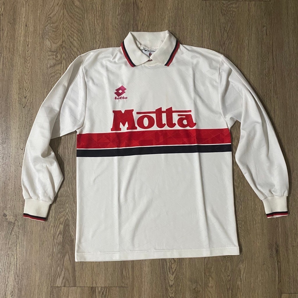 Jersey bola vintage italia AC Milan 1993 away LS Motta Lotto original Small