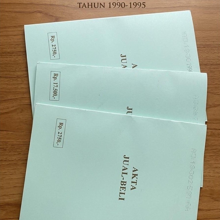 Buku Akta Jual-Beli warna biru muda Rp.2750 untuk catatan transaksi Lenkap Original