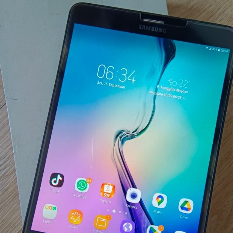 SAMSUNG Tab S2 T719y Second 8 Inch 3/32GB Layar Bening Tempered Glass Hitam