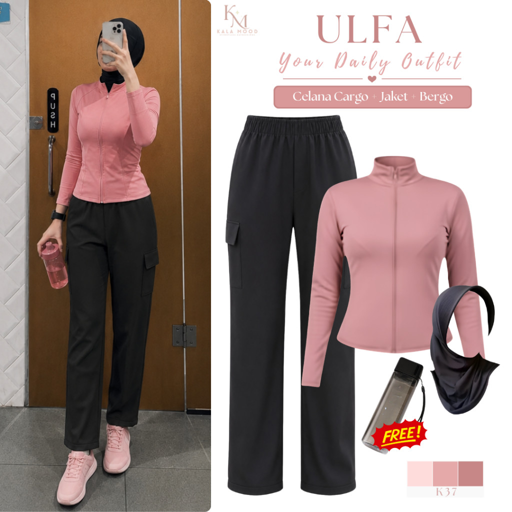 One Set Olahrag 3In1 Kekinian | Jacket anti uv, Celana Cargo, Hijab Sport | OOTD Sporty Outfit Worko