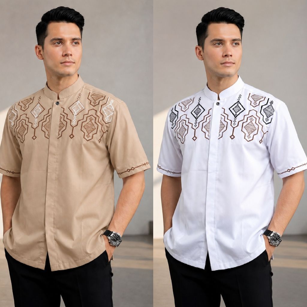 Baju Koko pria lengen pendek bordir bahlil terbaru / Koko bahlil lengen pendek