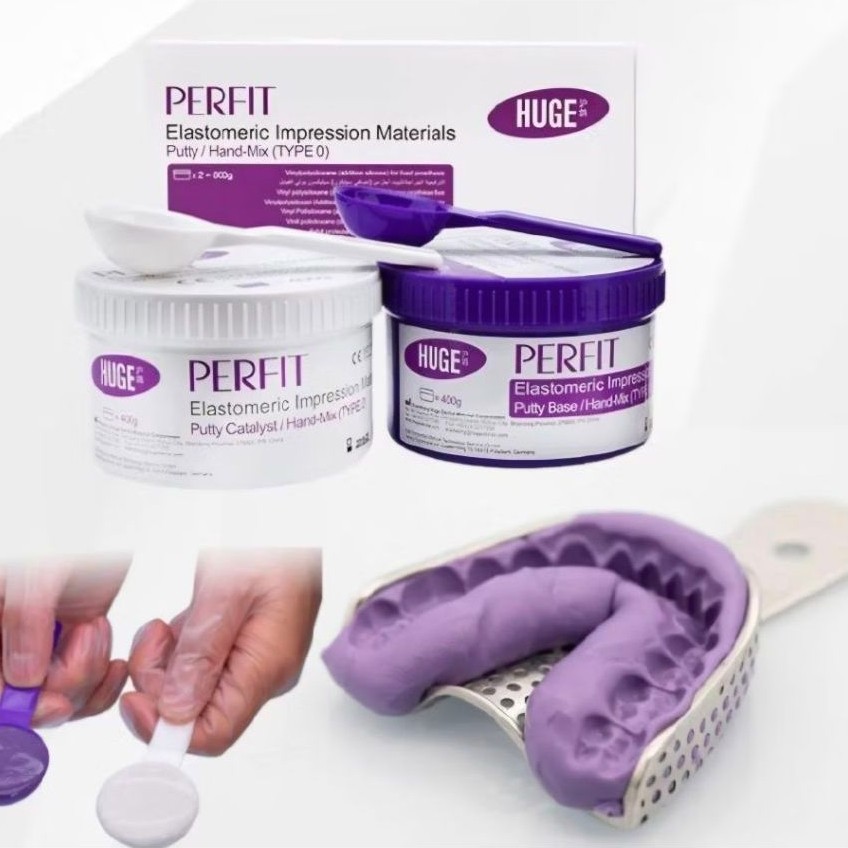 PUTTY ELASTOMER PERFECT Expired date 2028  Dental Double impression Base Catalyst / Putty Perfit HUG
