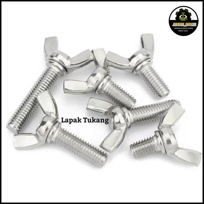 Wing Bolt M10X20 Stainless 304 Baut Kuping M 10X20 Baut Kupu M10 Murah