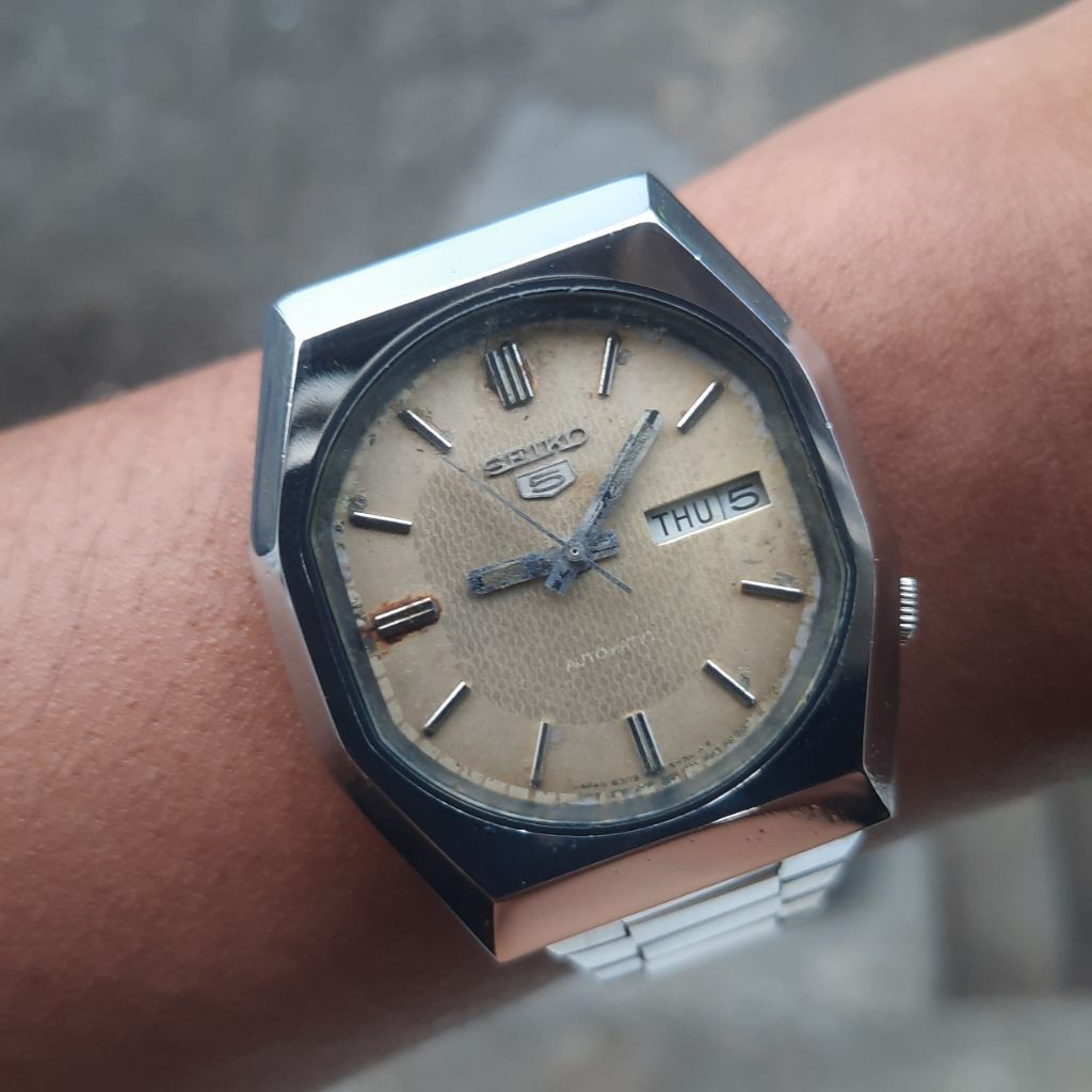 Seiko 5 Kotak 6309 Patina Salmon Dial Automatic Vintage Rare 100% Original