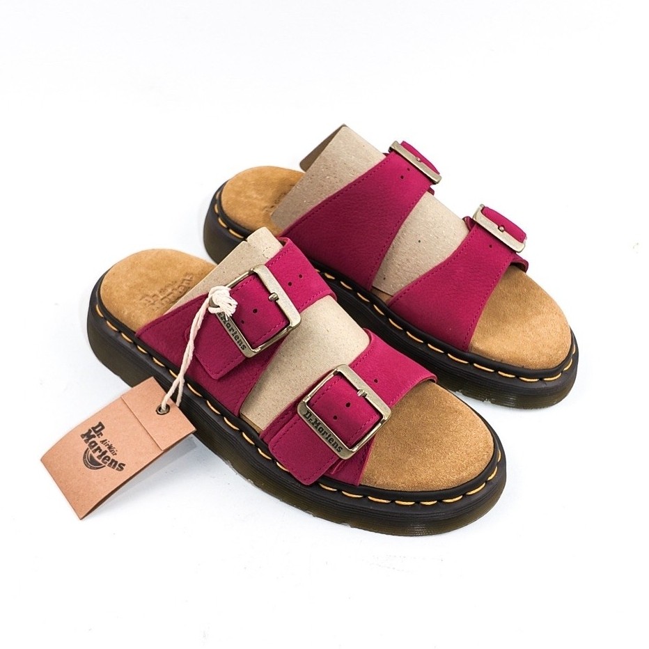 Dr Martens Josef Fuschia Pink Nubuck Sandal Wanita