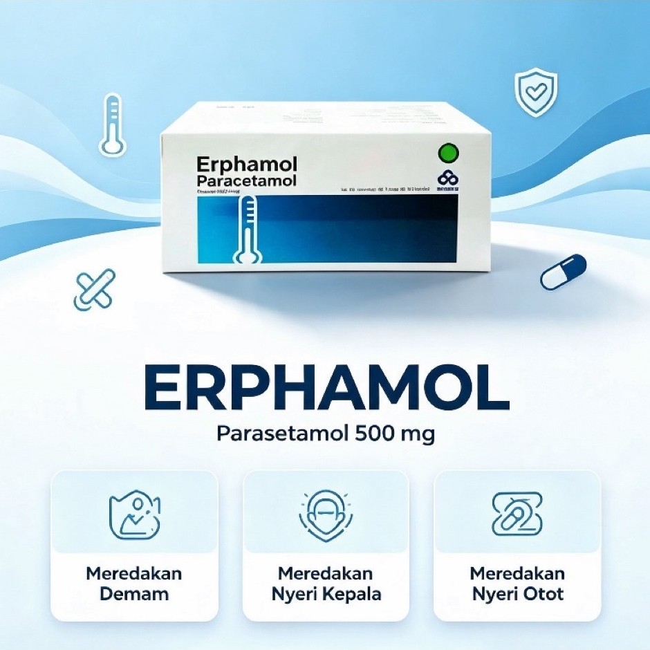 Erphamol Paracetamol 500 mg Box 100 Tablet