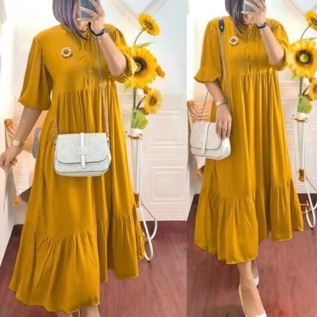 Dress Nabila/Dress Wanita/Dress Bumil/Dress Busui/Dress Bahan Rayon Adem