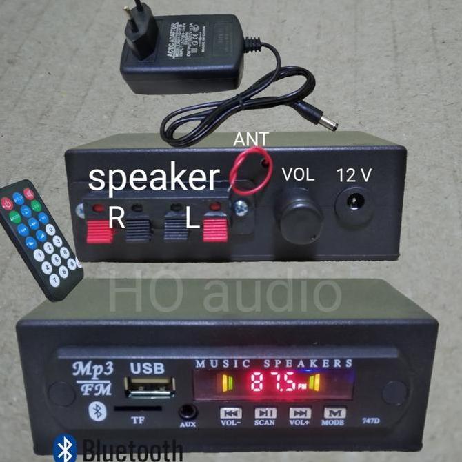 amplifier mini mp3 bluetooth fm usb ampli rakitan plus adaptor 12 volt