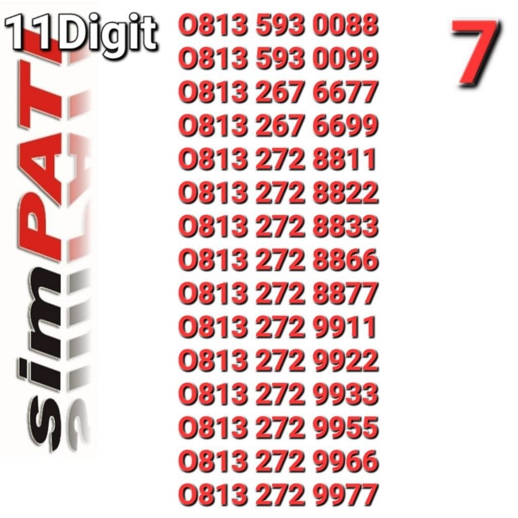 NOMOR 11DIGIT ABAB & SIMPATI 11DIGIT AABB