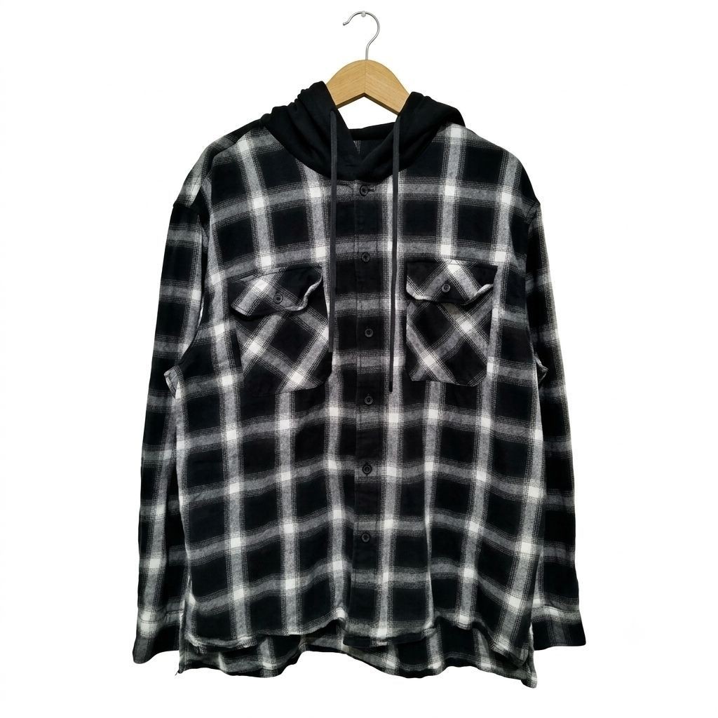 Kemeja Flanel Hoodie Veterano Double Pocket Design United XL/XXL