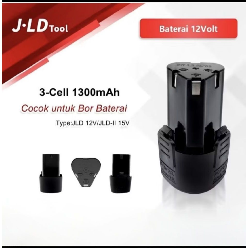 Baterai Bor Baterai JLD Tool 12V 3 Sel 1300mAh untuk JLD 12V/JLD-II 15V