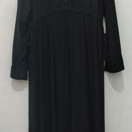 Gamis Rayon Hitam Polos