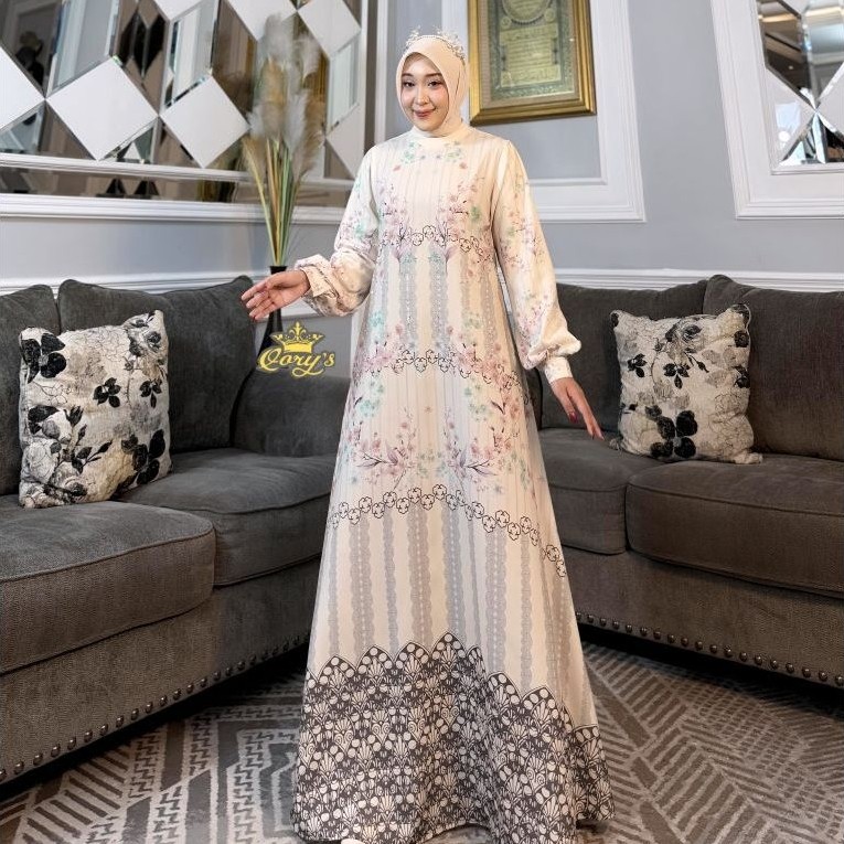 Qorys Premium Dress Printing Mewah Bahan Lady Ice