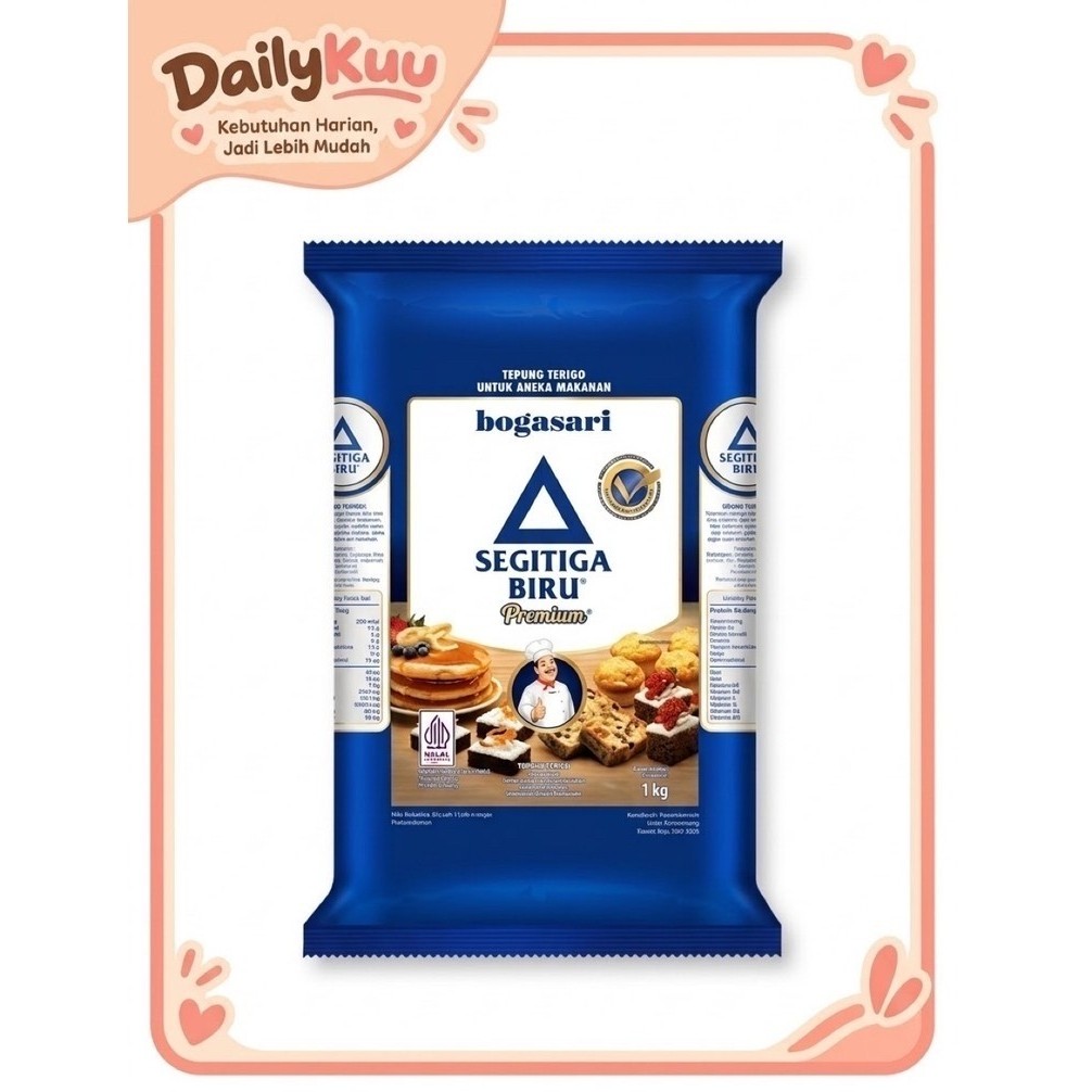 Tepung Terigu Segitiga Biru 1kg / Tepung Terigu Segitiga Biru