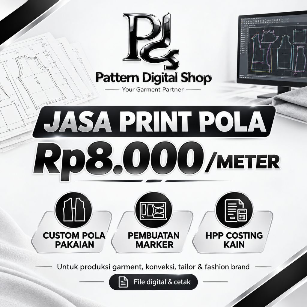 Jasa Print Pola Pakaian Rp8.000/Meter | Cetak Pola Baju & Garment | Pattern Making