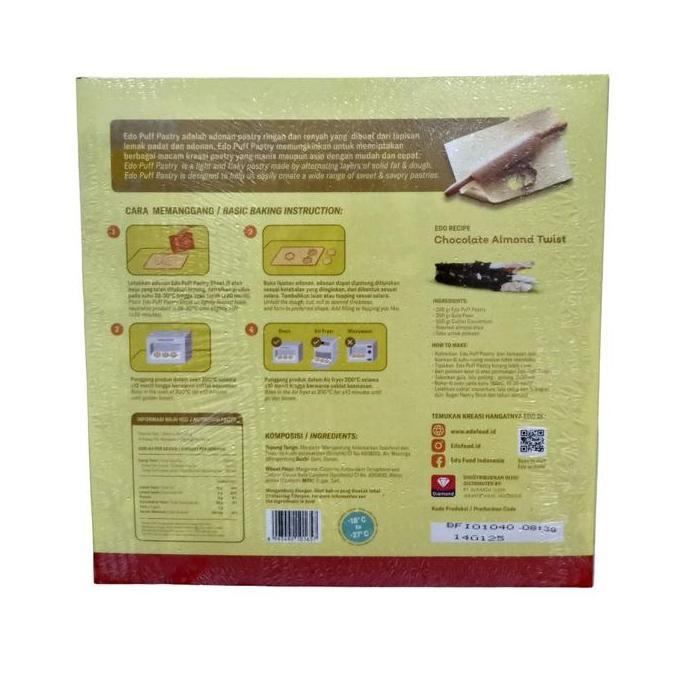 Lili- Puff Pastry Sheet Frozen Zuppa Soup Edo 375 750 Gram / Kulit Pastry Siap Pakai