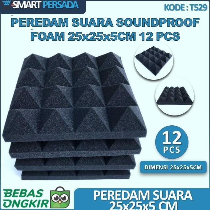 Peredam Suara Ruangan Kamar Dinding Studio Busa Telur Piramid 12Pcs