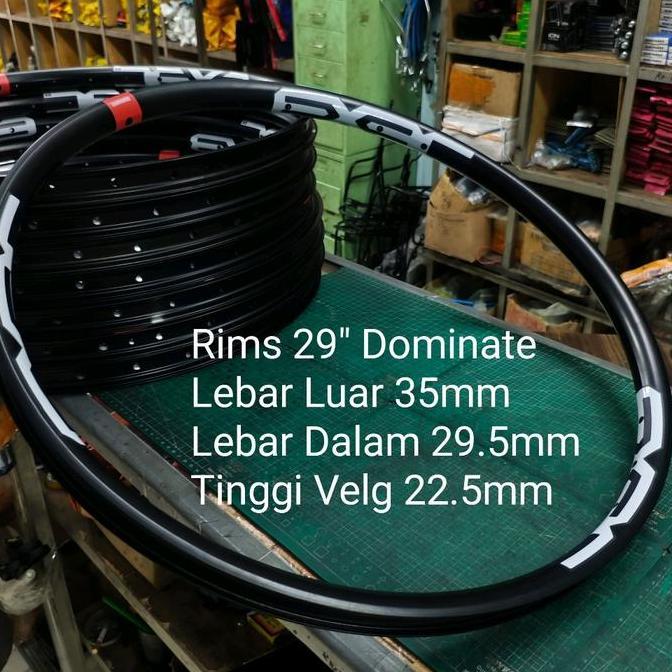 Ready Rims Velg XC 29 Dominate XC Alloy Lebar 35mm 32 Hole Double Wall Hitam Velg MTB XC Dominate 29