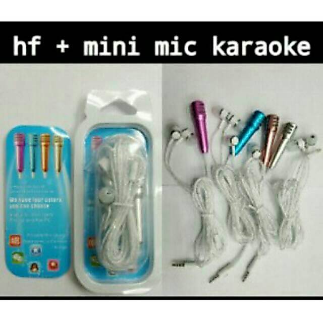 handsfree + mini mic smule karaoke