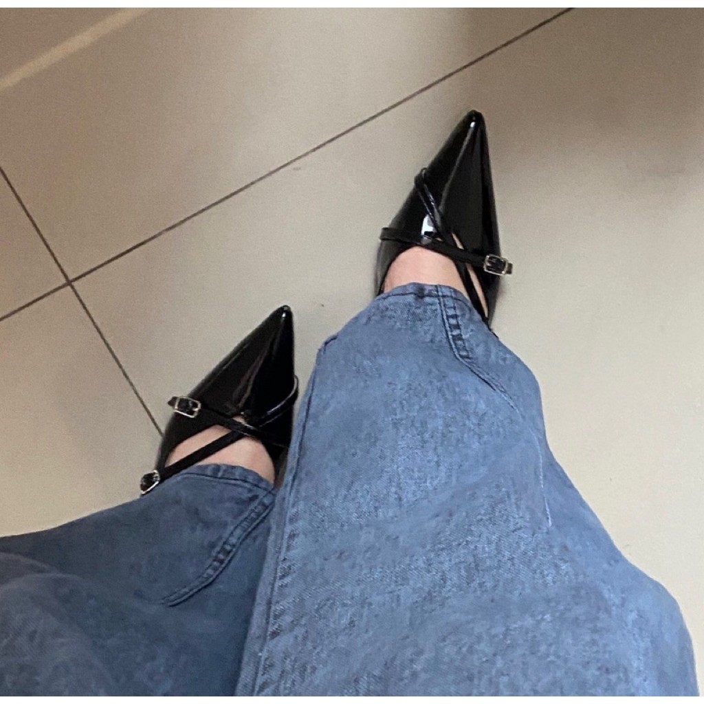 BIEN BALI BLACK GLOSSY MULES
