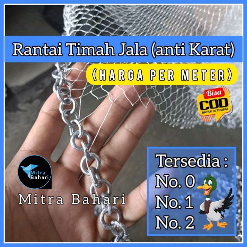 RANTAI TIMAH JALA (1 METER) / RANTAI JALA SUPER / RANTAI TIMAH / RANTAI PEMBERAT JALA IKAN / BATU TI